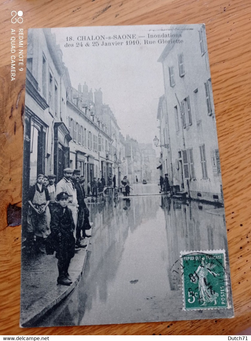 RARE CPA 71// CHALON SUR SAONE// INONDATIONS 1910 RUE GLORIETTE - Chalon Sur Saone