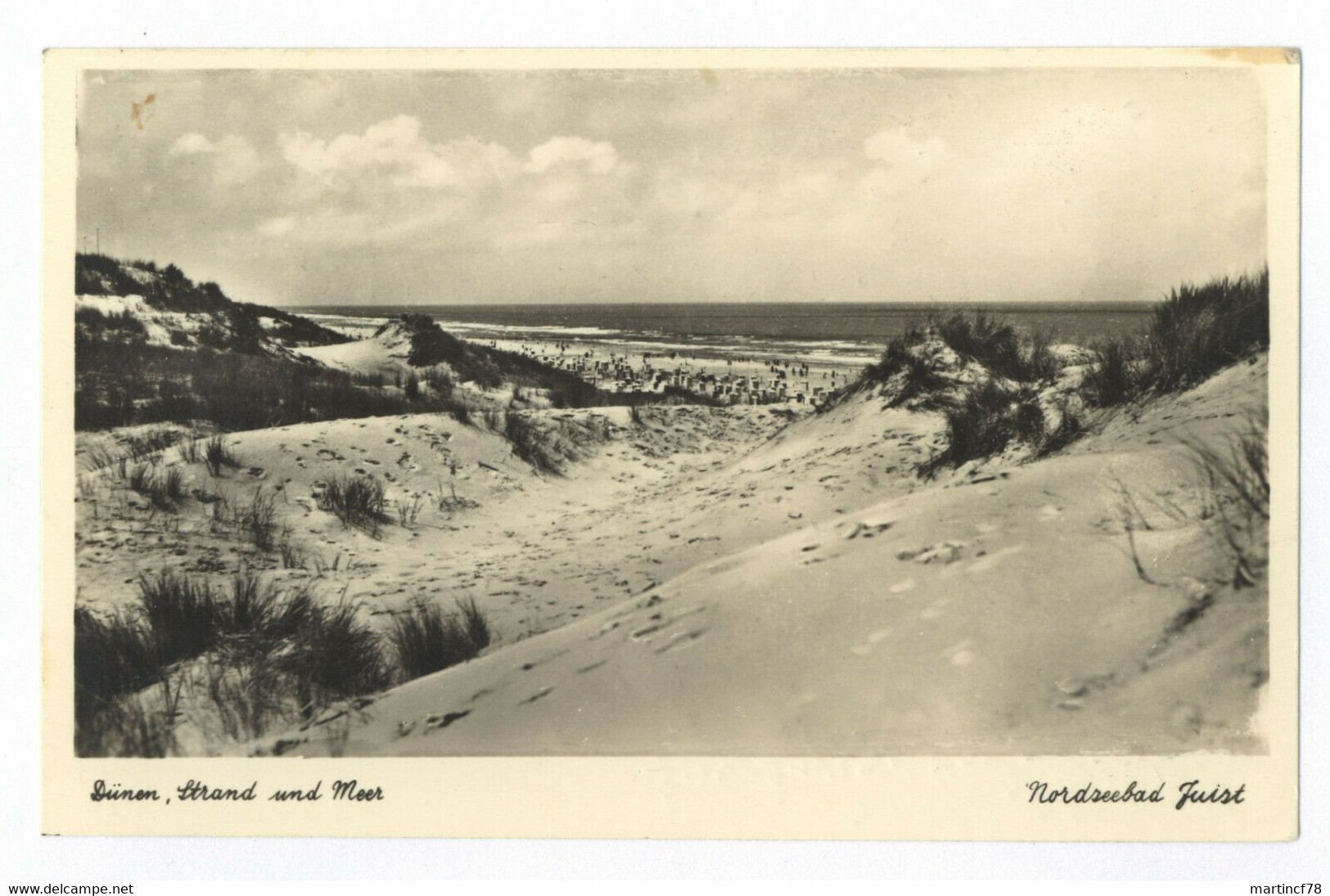 Nordseebad Juist Dünen, Strand Und Meer Gel. 1938 Postkarte Ansichtskarte Aurich - Juist