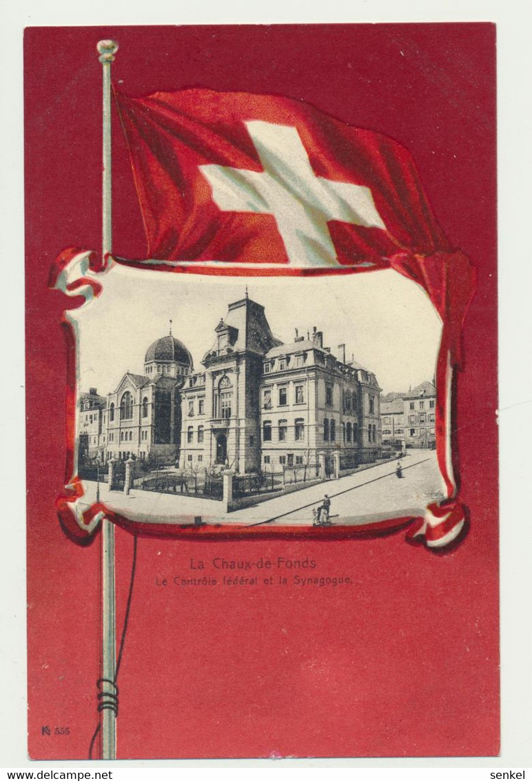 69-723-13 Switzerland Schweiz Helvetia Before 1905 La Chaux-de-Fonds Synagogue Flag - La Chaux