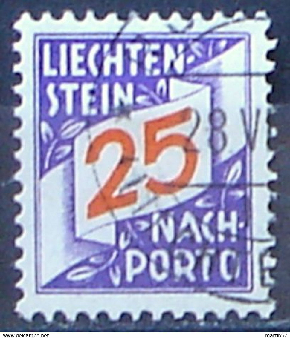 Liechtenstein 1928: ERSTE NACHPORTO-Marke Nr. 17 In Schweizer Währung - Mit Stempel RUGGELL 28.VI.?? (Zu CHF 12.00) - Taxe