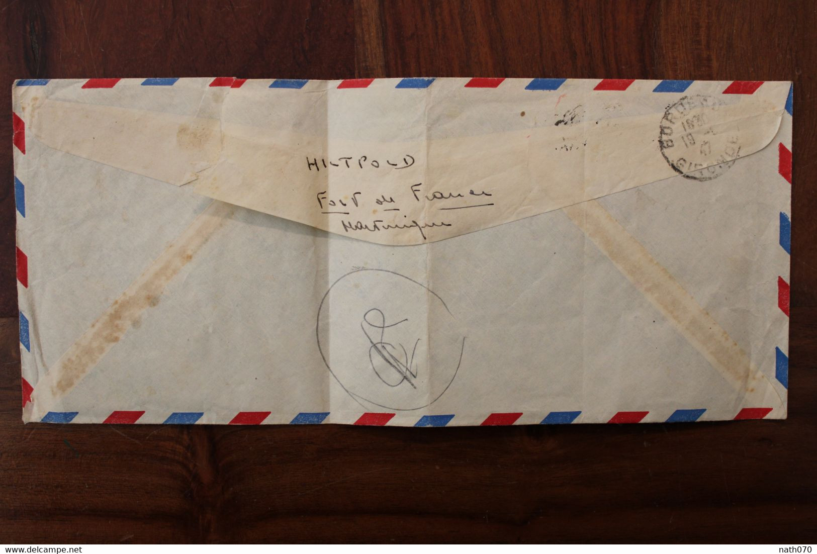 Martinique 1947 FRANCE Recommandé Enveloppe Cover Paire 15f Registered - Covers & Documents