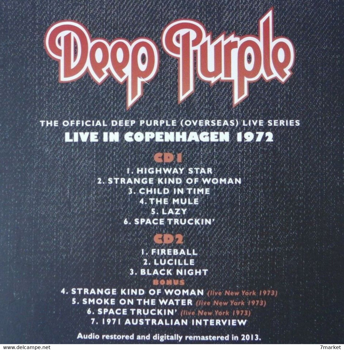 CD/  Deep Purple - Copenhagen 1972 Live / Label Edel - 2013; 2 CD - Hard Rock & Metal