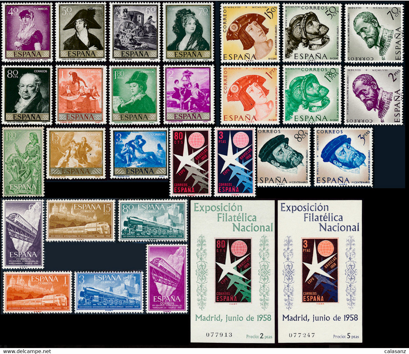 Spain 1958** Año Completo - Complete Yearset MNH - Komplett Jahrgang  Postfrisch Luxe - Full Years