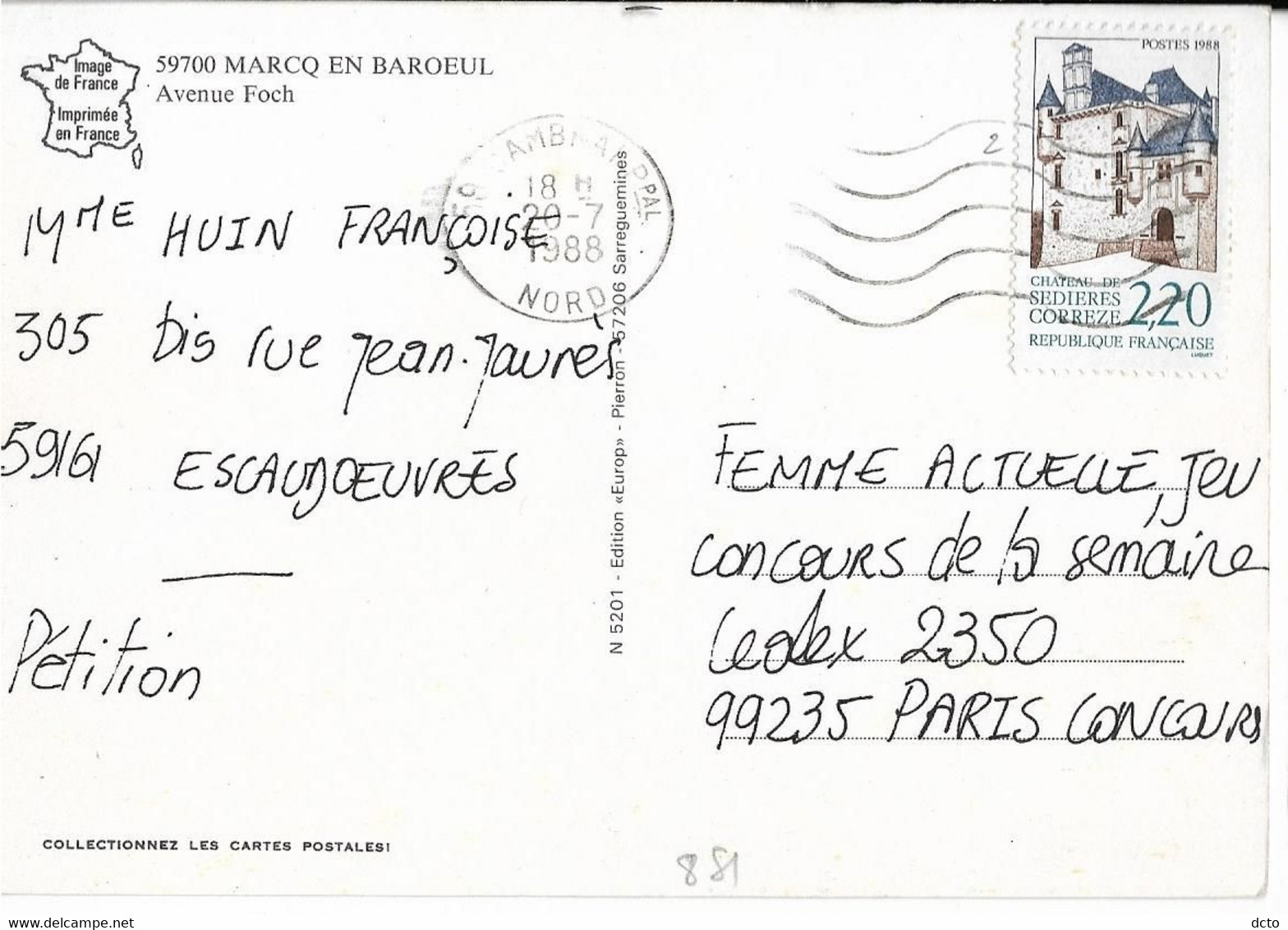 MARCQ-en-BAROEUL (59) Avenue Foch Ed. Europ Pierron N 5201, Cpm - Marcq En Baroeul