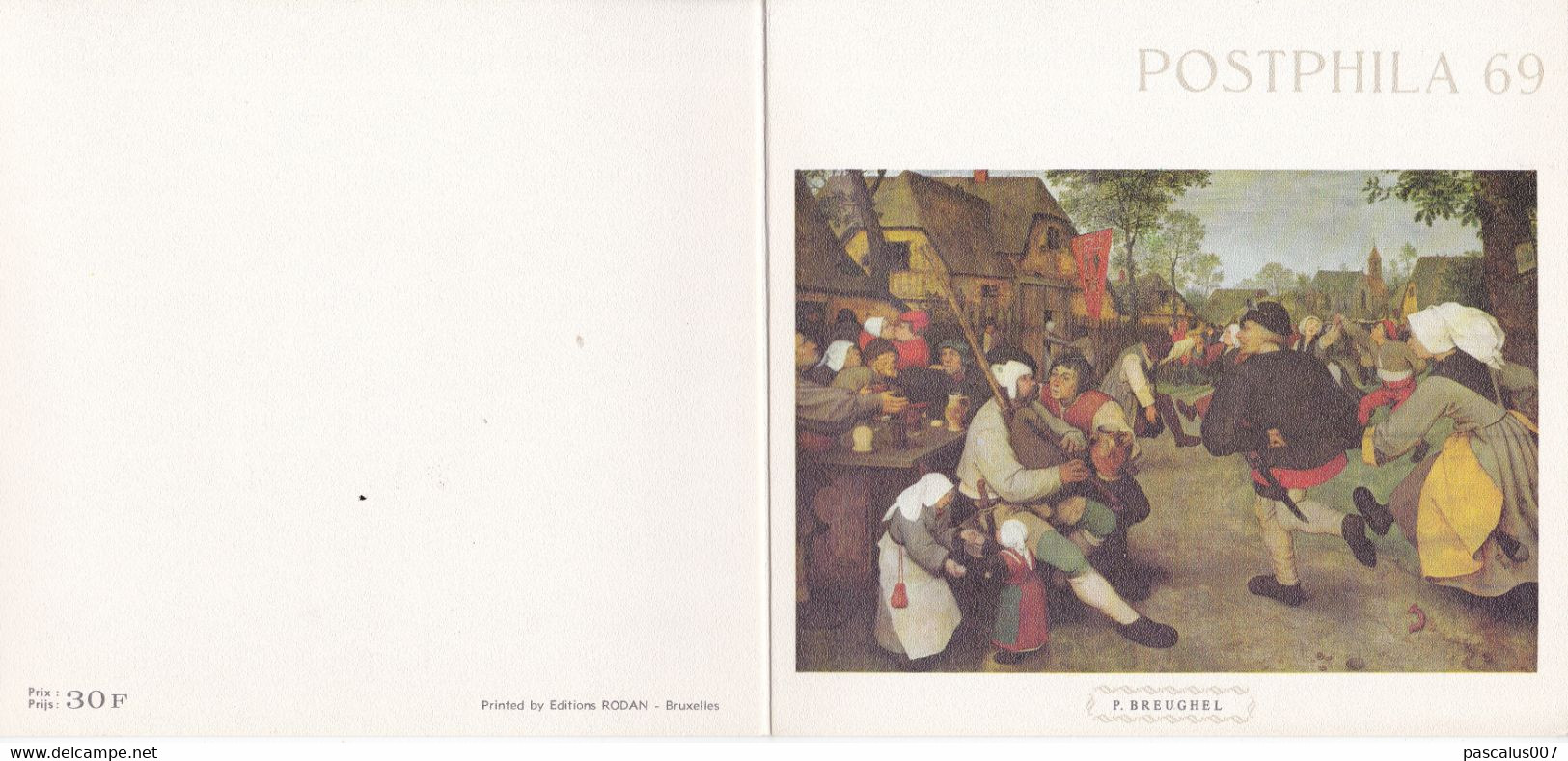 35 1491  CS FDC  Carte Souvenir Belgique  BL45  Exposition Postphila II Pro-Post Pierre Bruegel L' Ancien Bruxelles Brus - Herdenkingskaarten - Gezamelijke Uitgaven [HK]