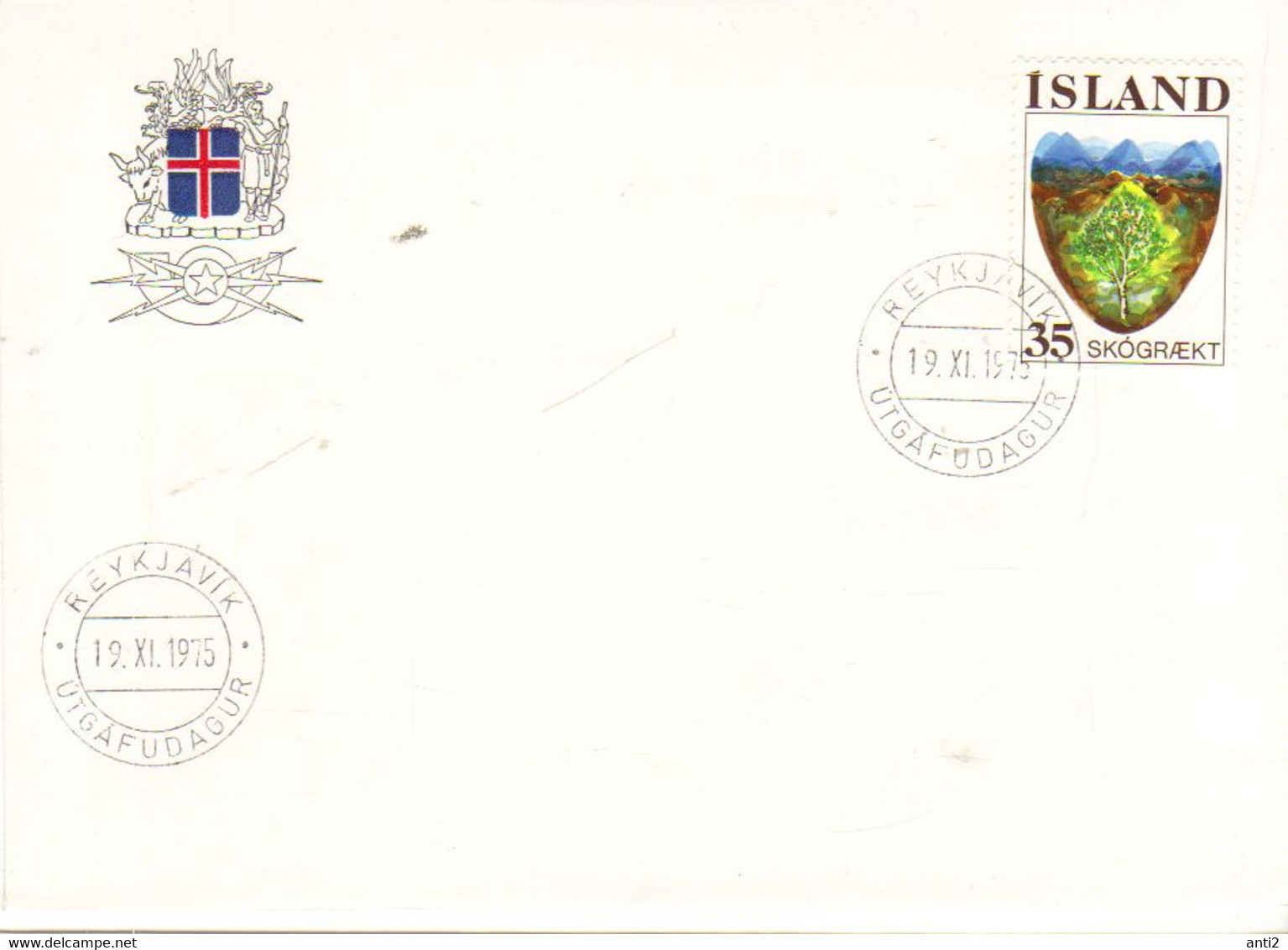 Iceland Island 1975 Forestry, Tree In Front Of The Landscape  MI 512 FDC - Briefe U. Dokumente