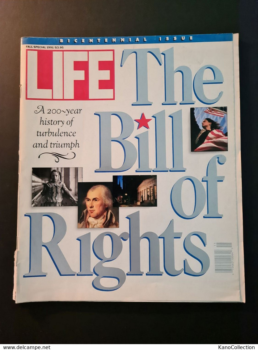 LIFE, The Bill Of Rights, Bicentennial Issue, Herbst 1991, Umschlag Beschädigt - Storia