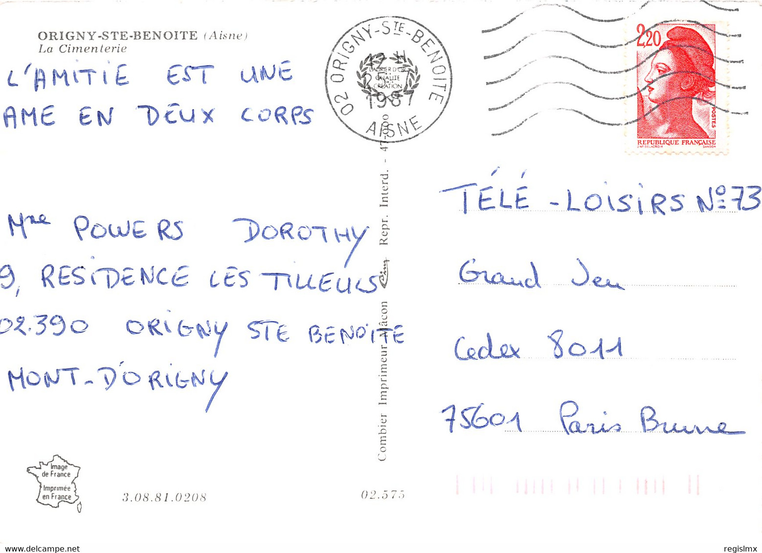 02-ORIGNY SAINTE BENOITE-N°2166-D/0051 - Other & Unclassified