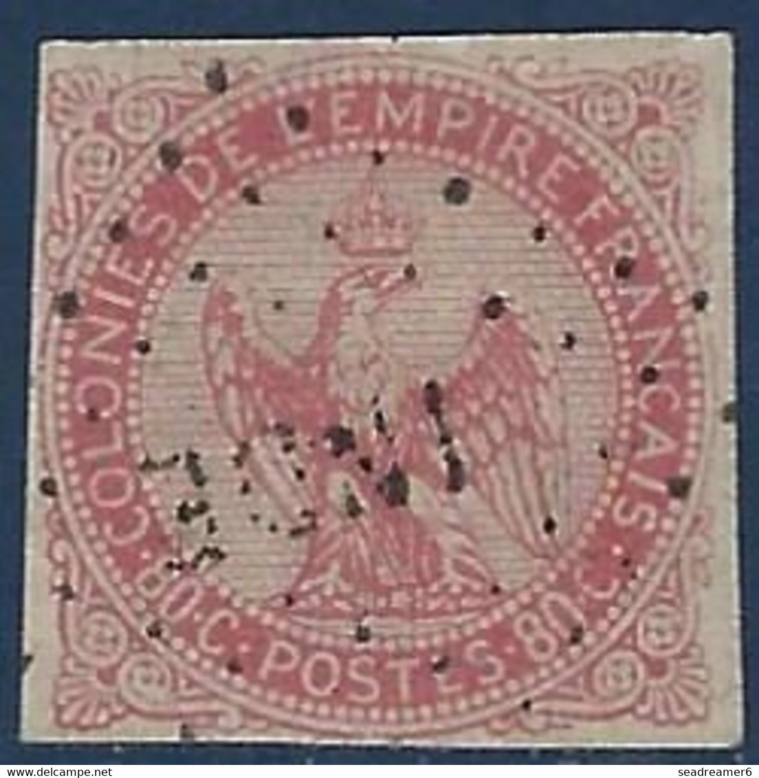 France Colonies Générales N°6  80c Obl Losange INDE Noir TTB Signé Calves & Marquelet - Eagle And Crown