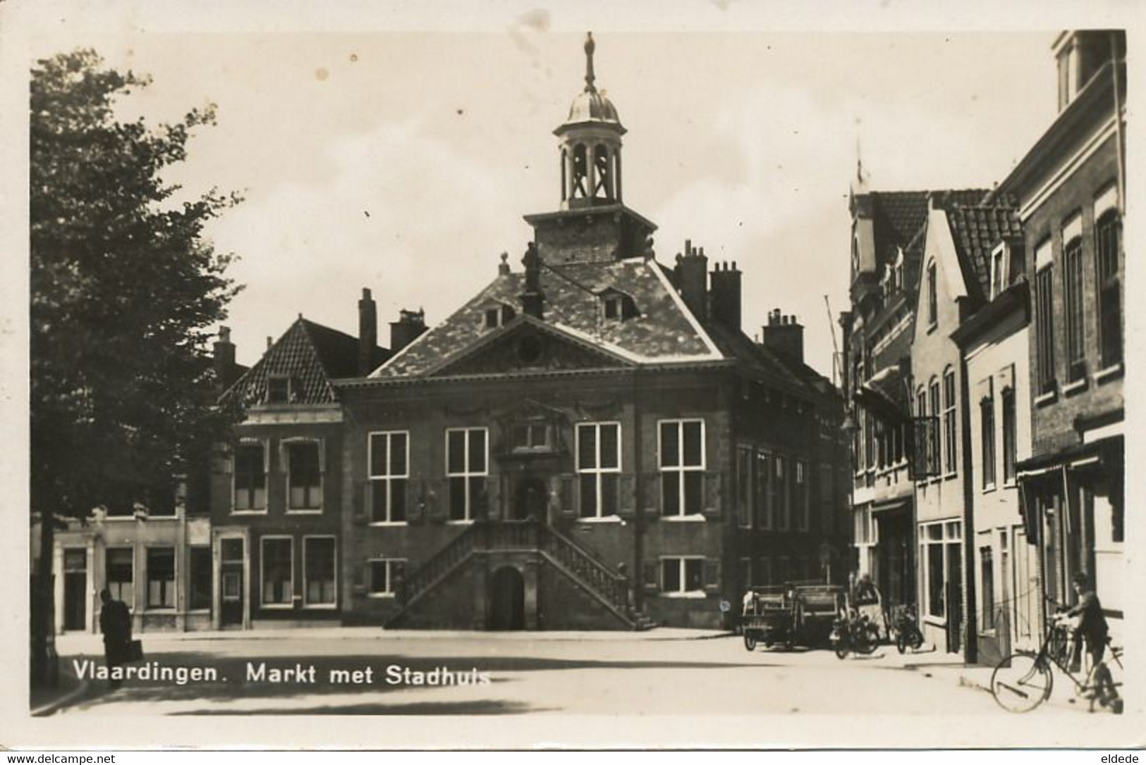 Real Photo Vlaardingen Markt Met Stadhuis  Moto Motorcycle - Vlaardingen