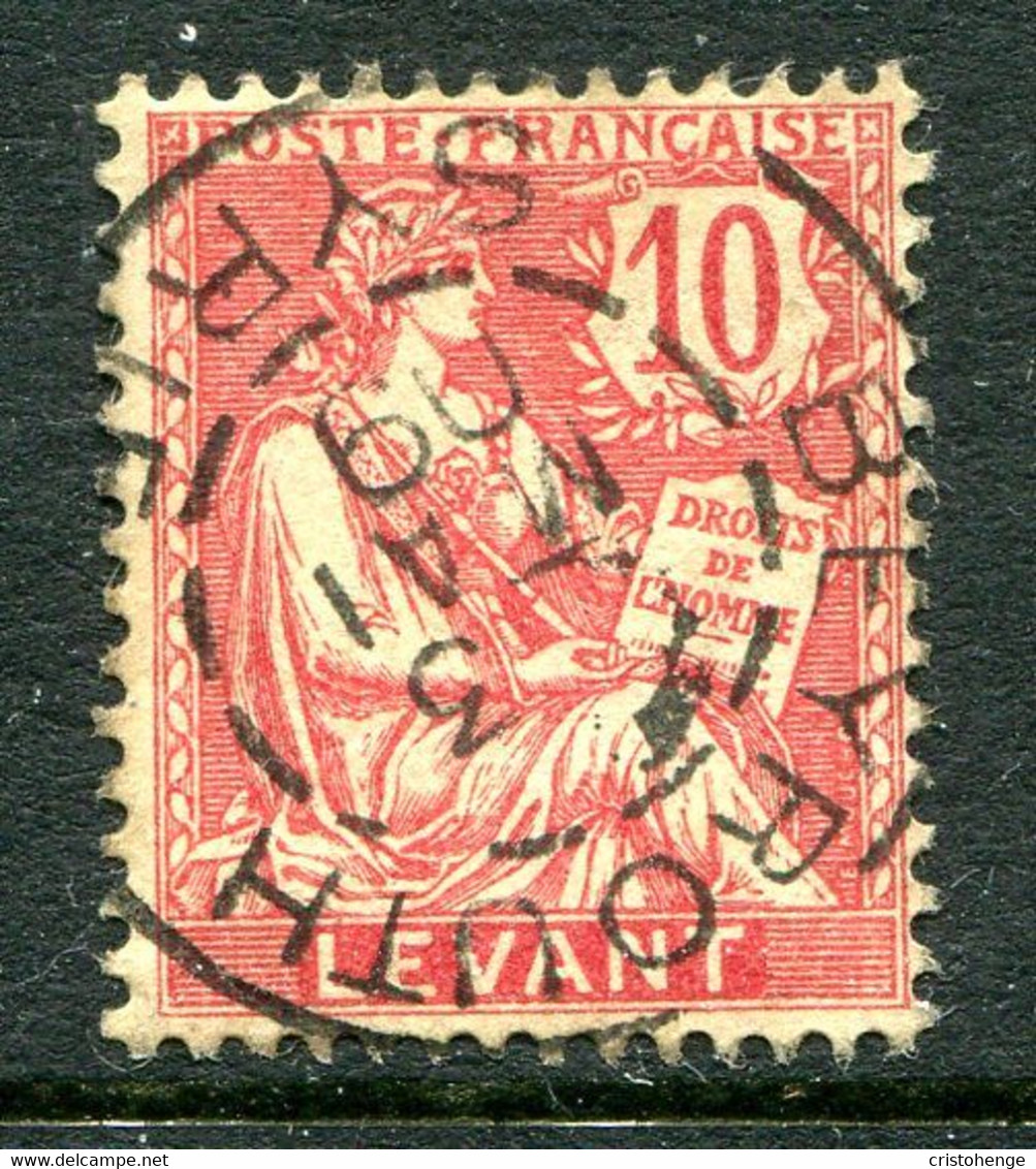 French Levant 1902-20 10c Carmine Used (SG 14) - Used Stamps