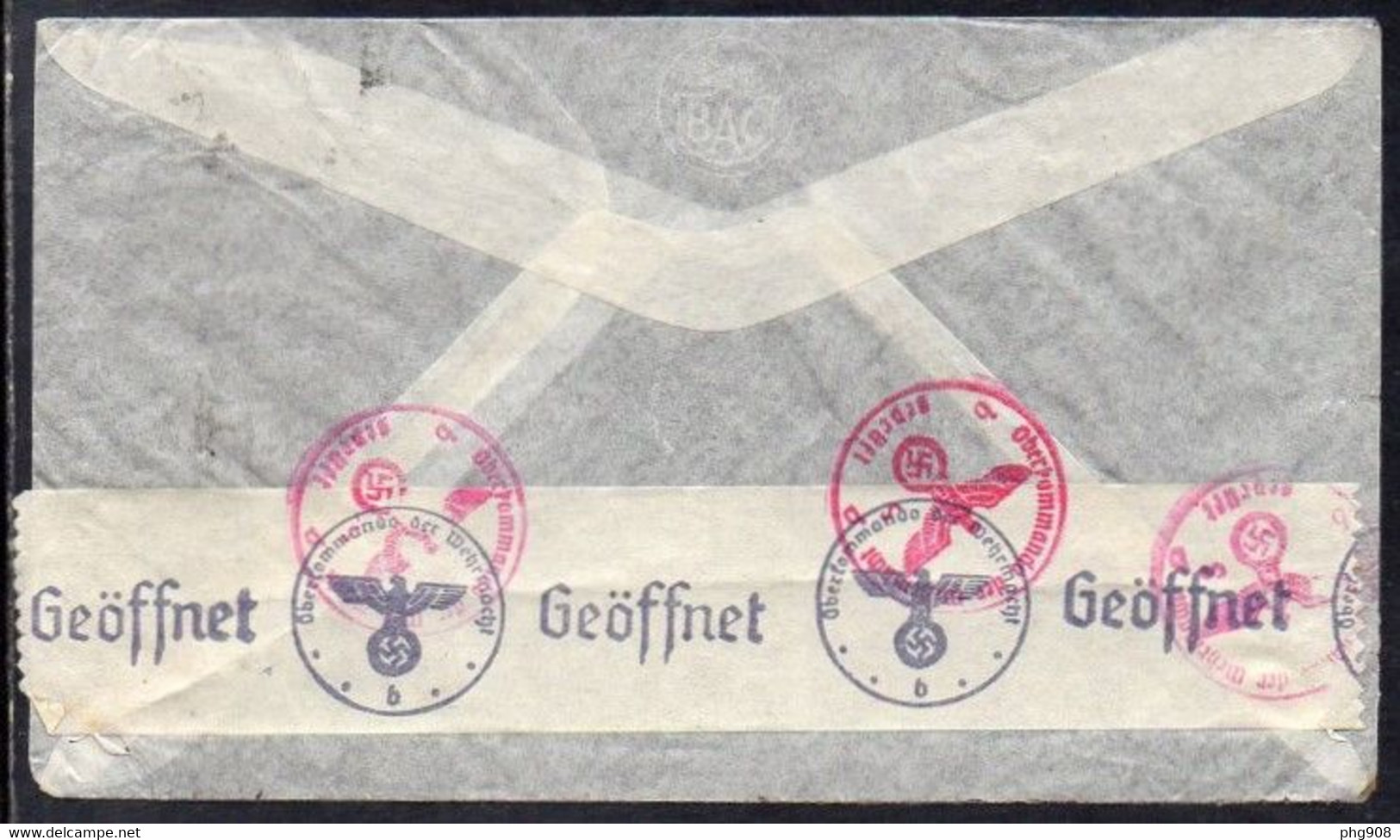 Argentina To Germany (Hamburg), 1941, Via LATI, Berlin Censor Tape (b) - Cartas & Documentos