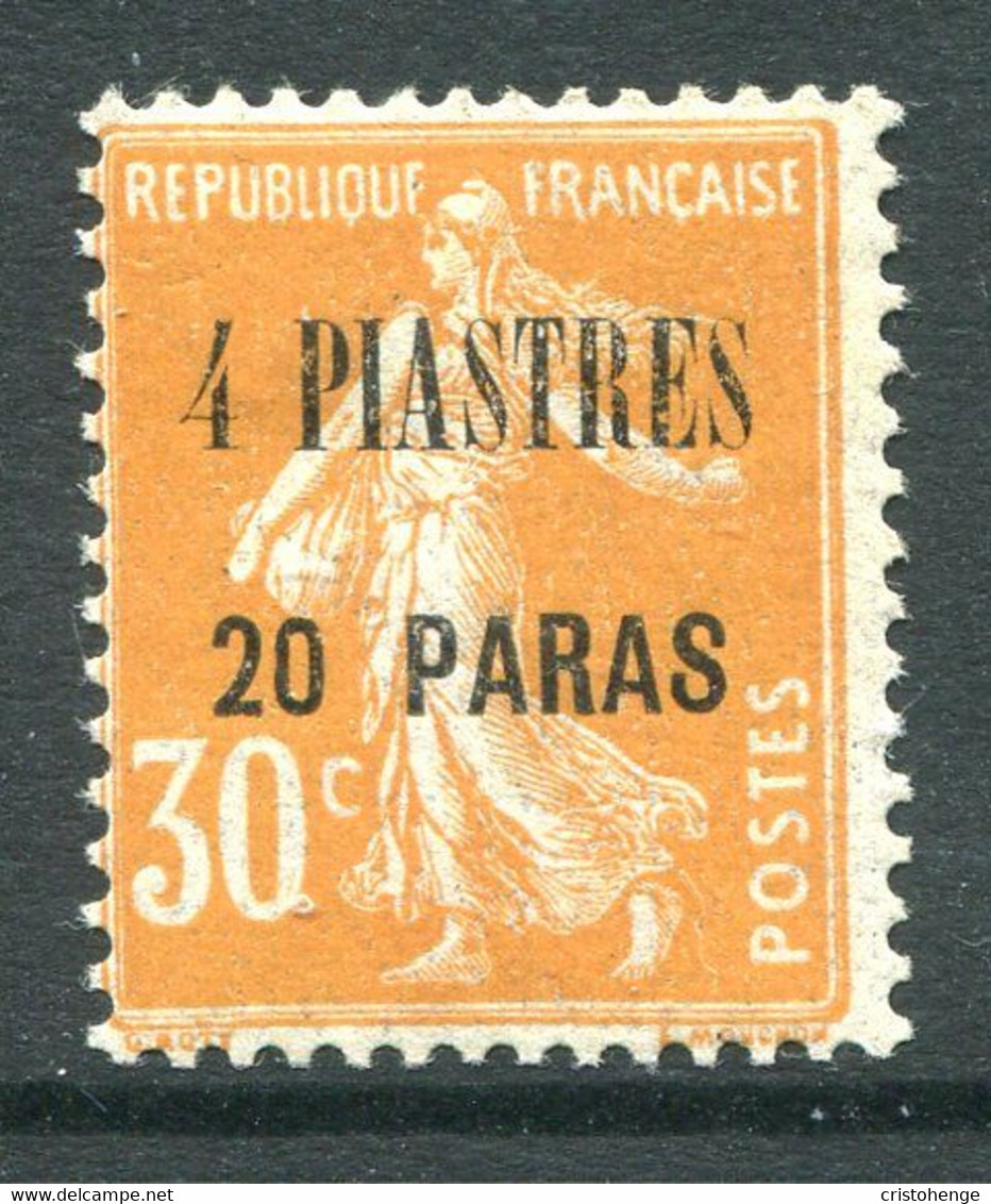 French Levant 1921-22 Sower Surcharges - 4pi 20pa On 30c Orange HM (SG 33) - Neufs