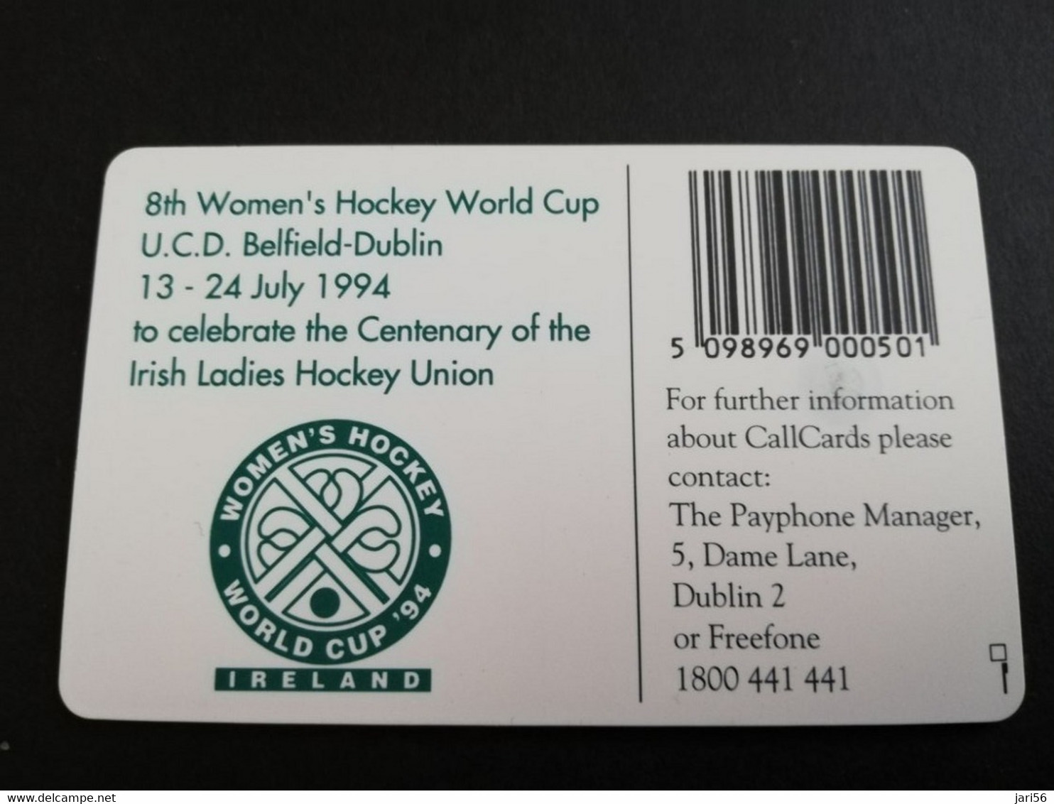 IRELAND /IERLANDE   CHIPCARD  50  UNITS  8TH WOMENS HOCKEY WORLD CUP IRELAND           CHIP   ** 5267** - Irlande