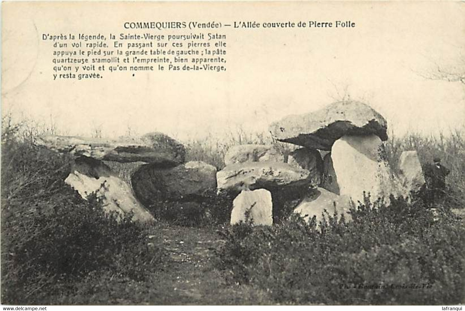 Ref 368- Vendée - Dolmen -menhirs - Commequiers - L Allee Couverte De Pierre Folle - - Dolmen & Menhire
