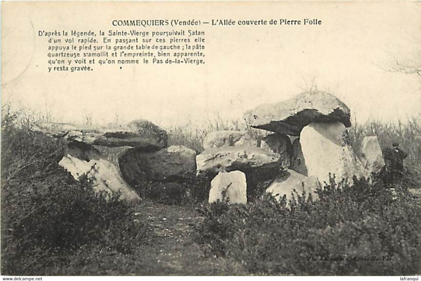 Ref 368- Vendée - Dolmen -menhirs - Commequiers - L Allee Couverte De Pierre Folle - - Dolmen & Menhirs