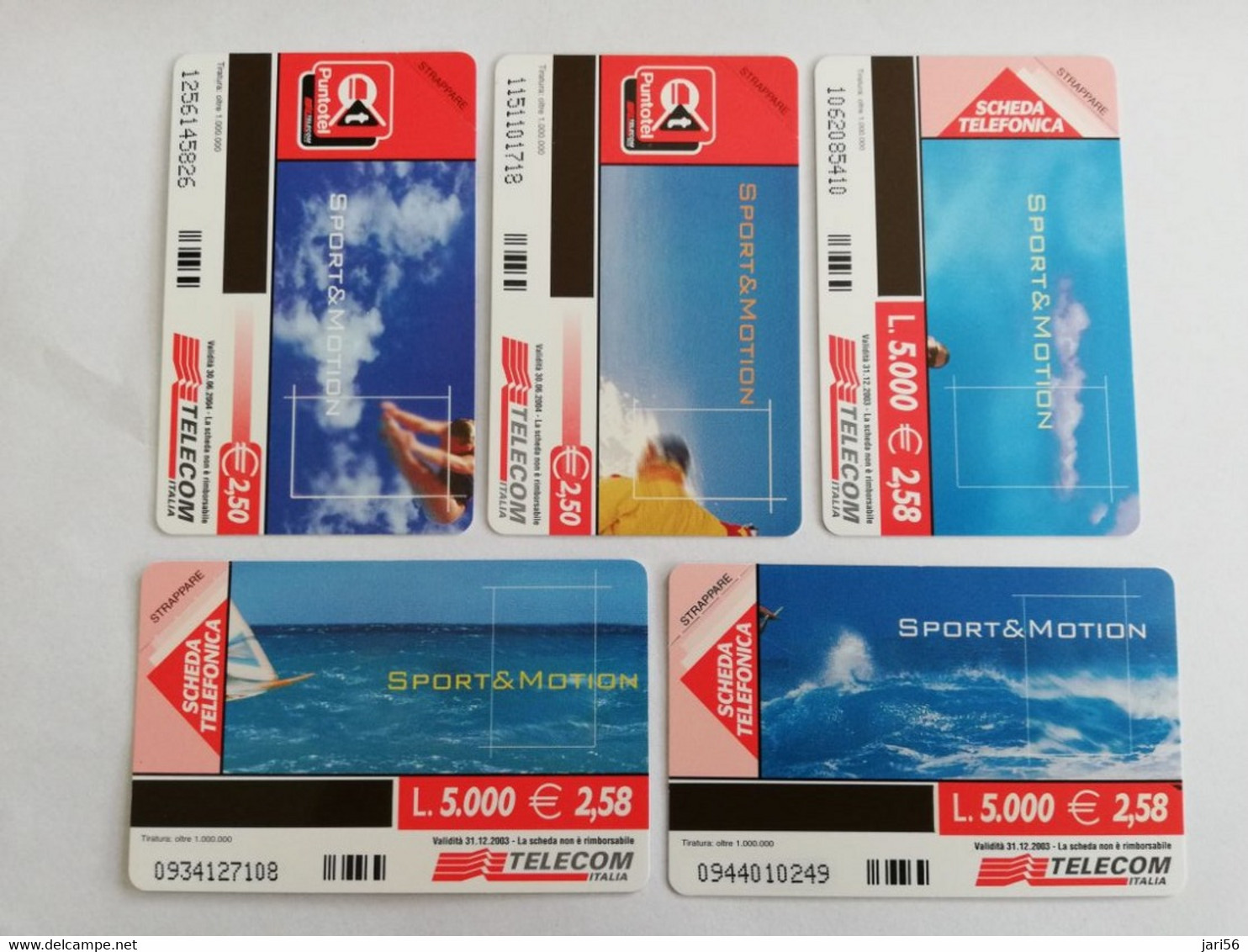 ITALIA LIRE 5X 5000  SPORTSCARDS  DIVERSE SPORTS     MINT CARDS  ** 5269** - Openbaar Gewoon