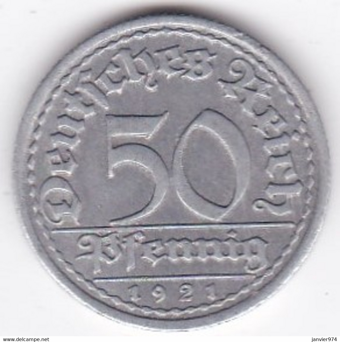 République De Weimar 50 Pfennig 1921 F STUTGART , En Aluminium - 50 Rentenpfennig & 50 Reichspfennig