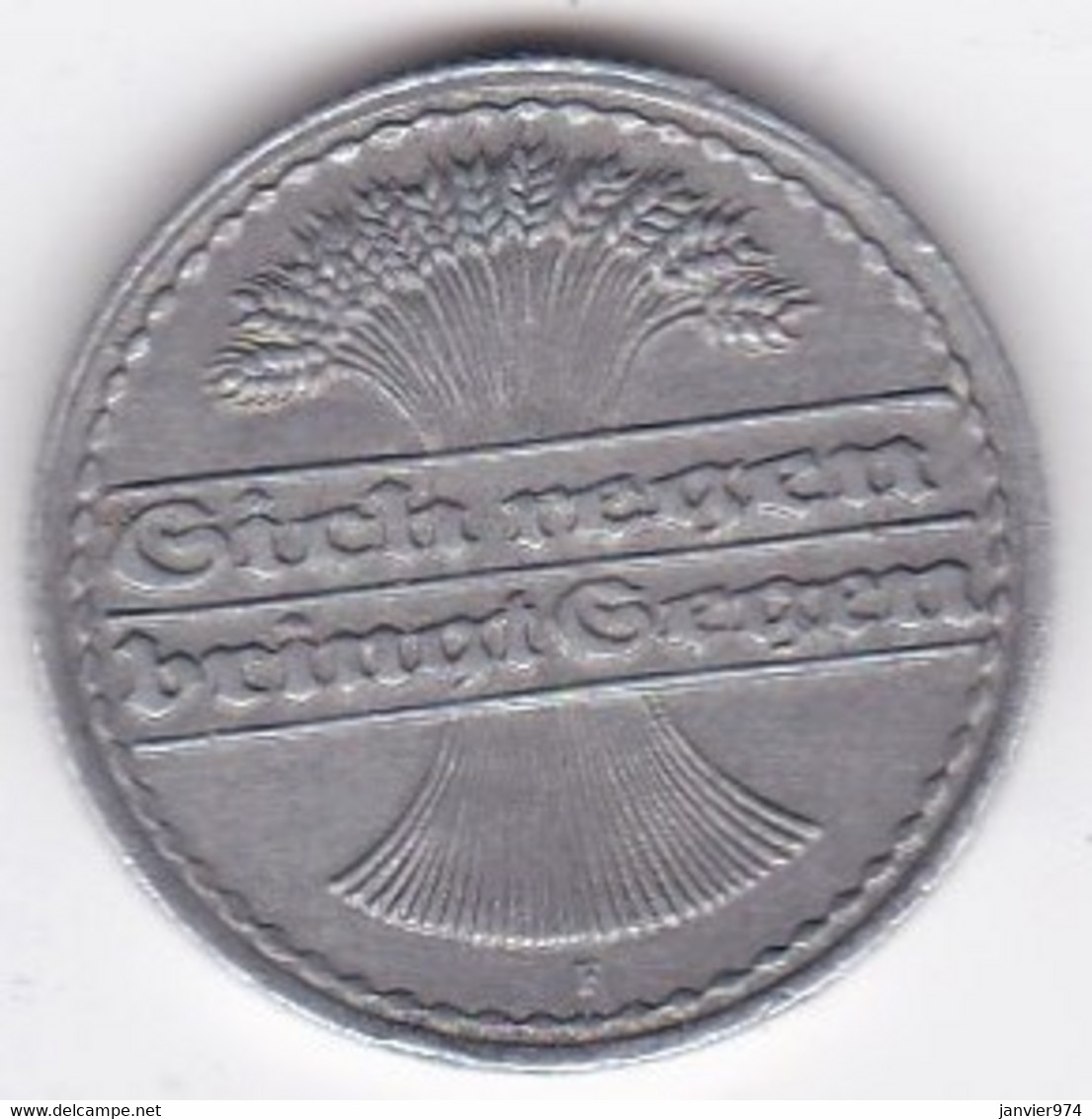 République De Weimar 50 Pfennig 1921 F STUTGART , En Aluminium - 50 Renten- & 50 Reichspfennig