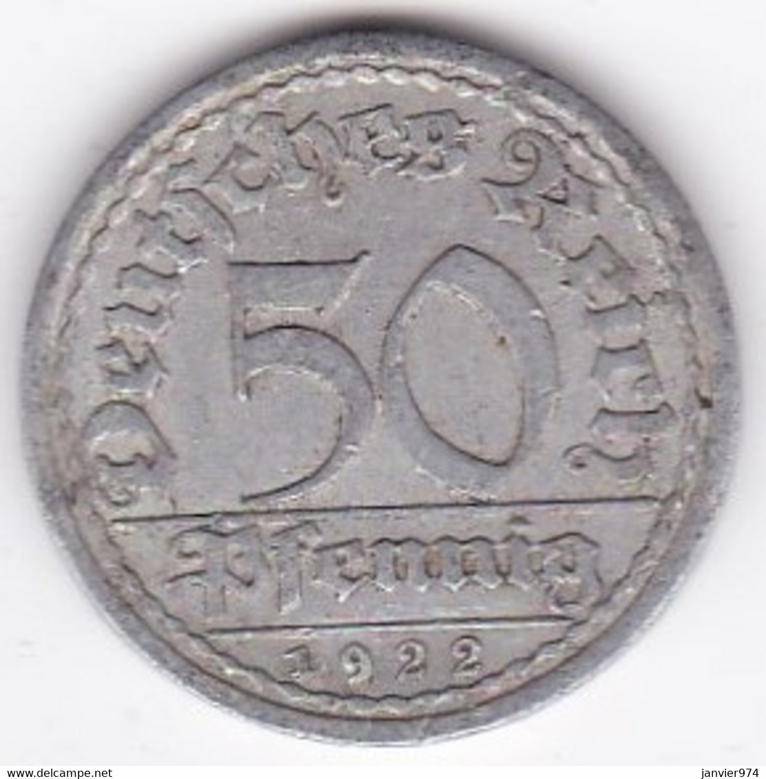 République De Weimar 50 Pfennig 1922 A Berlin , En Aluminium - 50 Rentenpfennig & 50 Reichspfennig