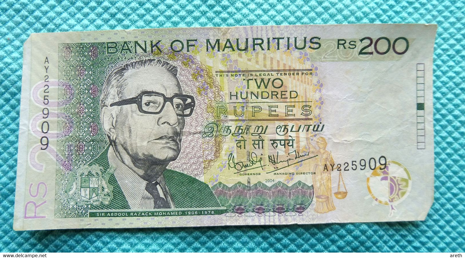 MAURICE  -  Billet 200 Rupees Roupies - Mauricio