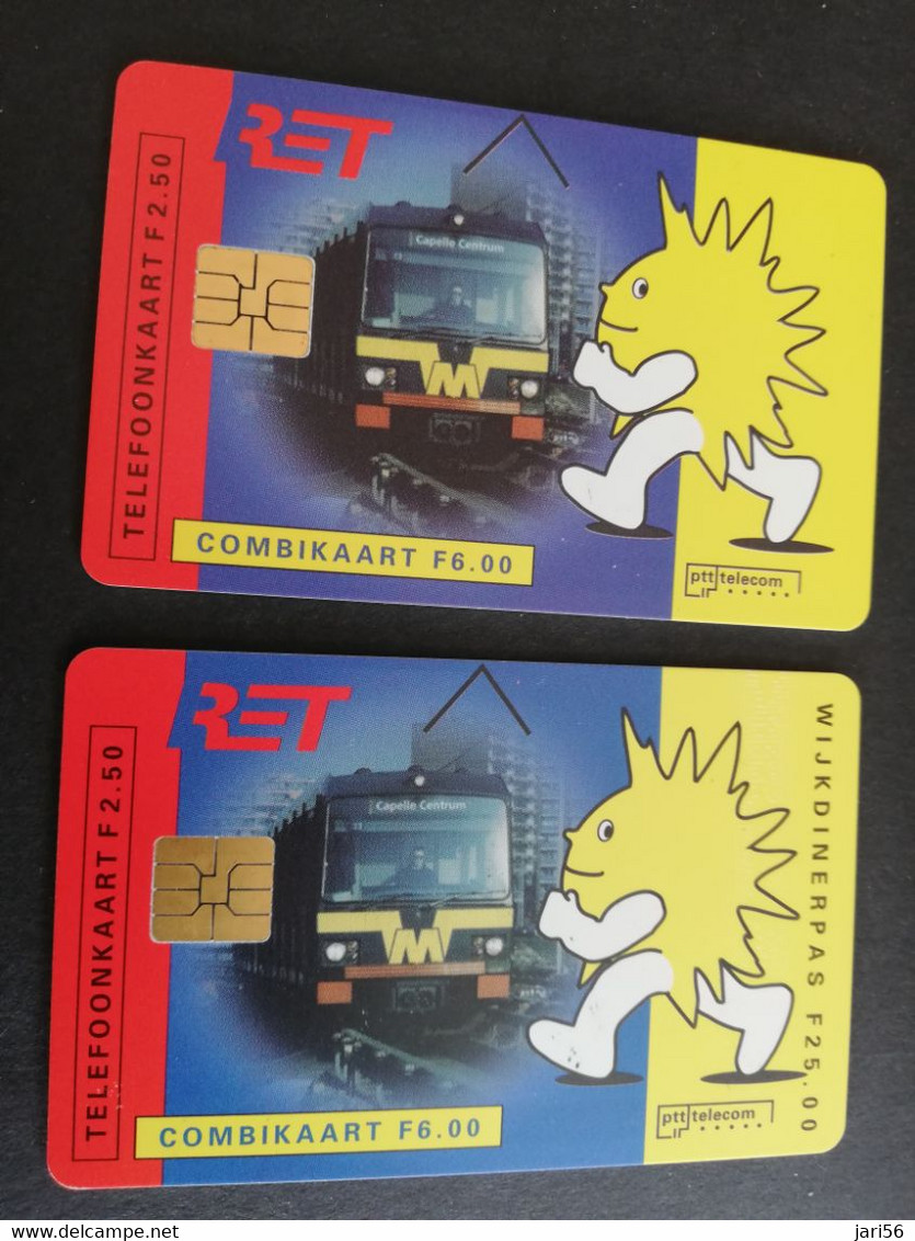 NETHERLANDS  CHIPCARD SERIE RET/ COMBI/WIJK /TRAIN    NO;CRD 002.01-002.02  MINT CARD    ** 5297** - Sin Clasificación