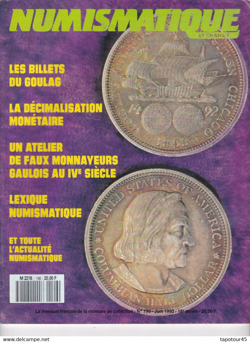 C 21/Revues > Numismatique 50 à 60 Pages A4 1990  (frais & Port 5 € 32 Pour La France) - Français