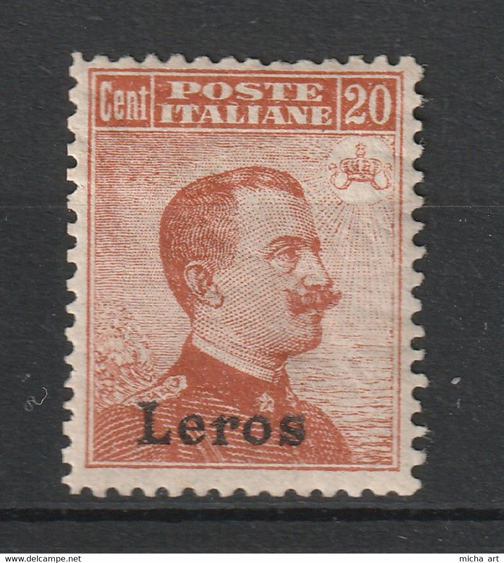 Italian Colonies 1916 Greece Aegean Islands Egeo Lero Leros No 9 No Watermark (senza Filigrana)  MH (B376-51) - Egée (Lero)
