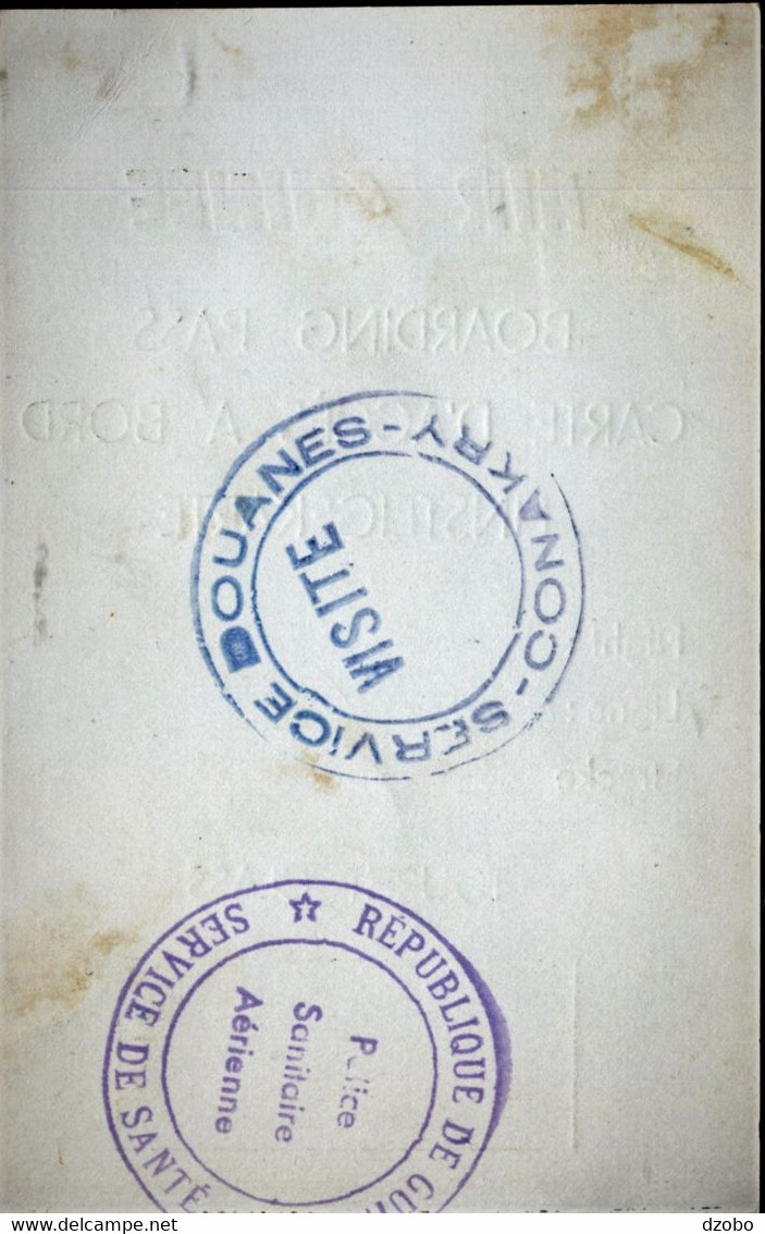 103-GUINEA-GUINEÉ Air Guinee Conakry, Boarding Pass-Carte D'acces-Board Einsteigekarte-ca 1964 - Carte D'imbarco