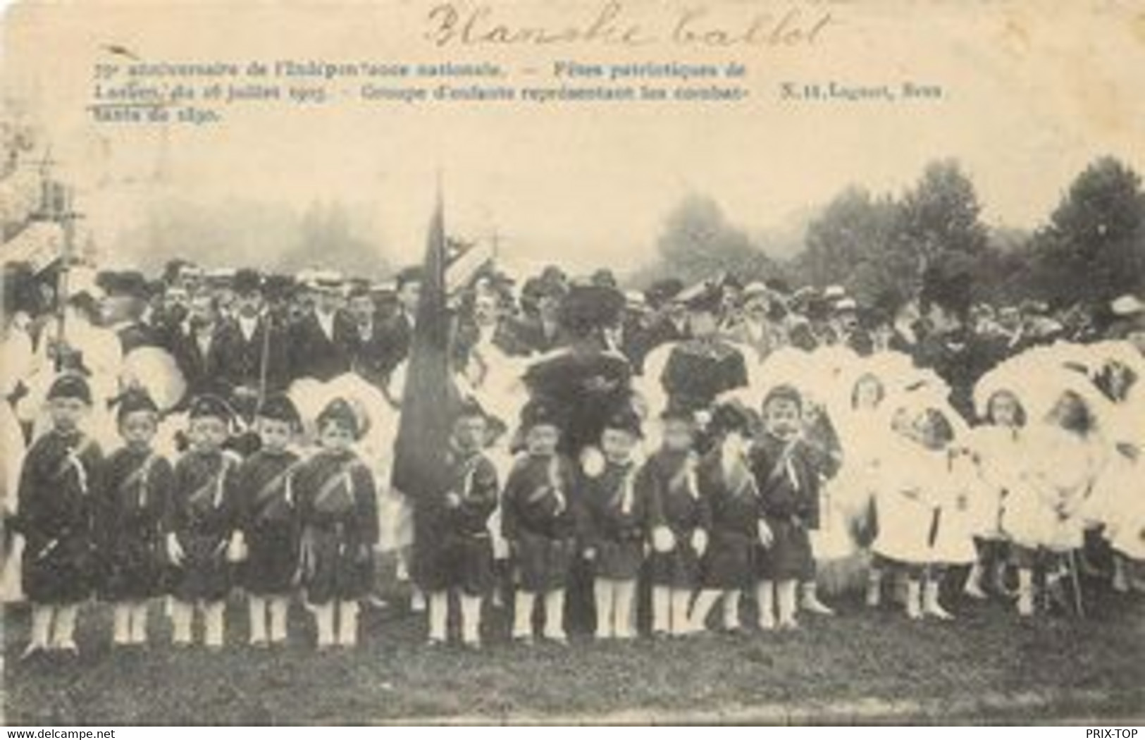 REF4125/ CP-PK Laeken-Bruxelles 75° Anniversaire Indépendance Nationale Fêtes Patriotiques 16/7/1905 Animée - Festivals, Events