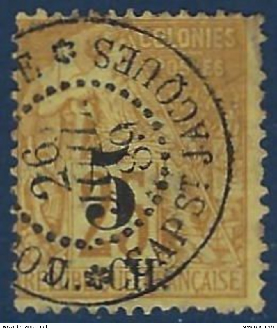 France Colonies Cochinchine N°3 5c Sur 25c Jaune Oblitéré "Cochinchine/ Cap St Jacques " Rare & Signé Calves - Used Stamps