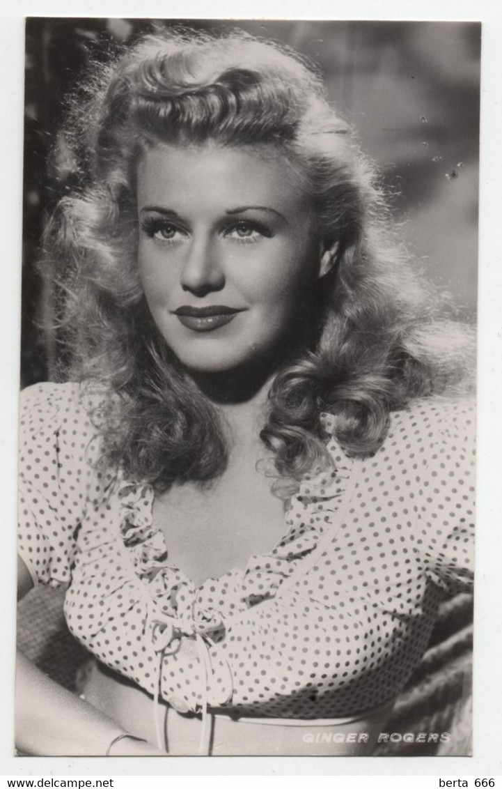 Ginger Rogers Actress Real Photo Vintage Postcard - Actors