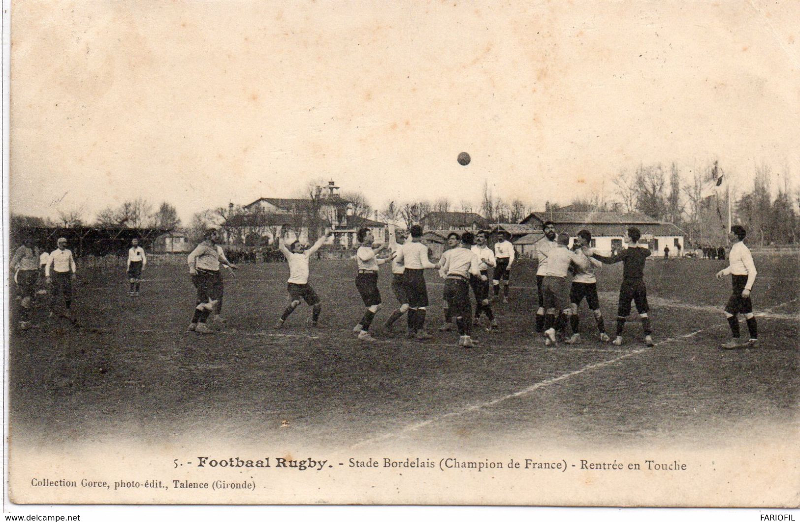 Rugby - Stade Bordelais ( Champion De France ) - Rentrée En Touche . - Bordeaux