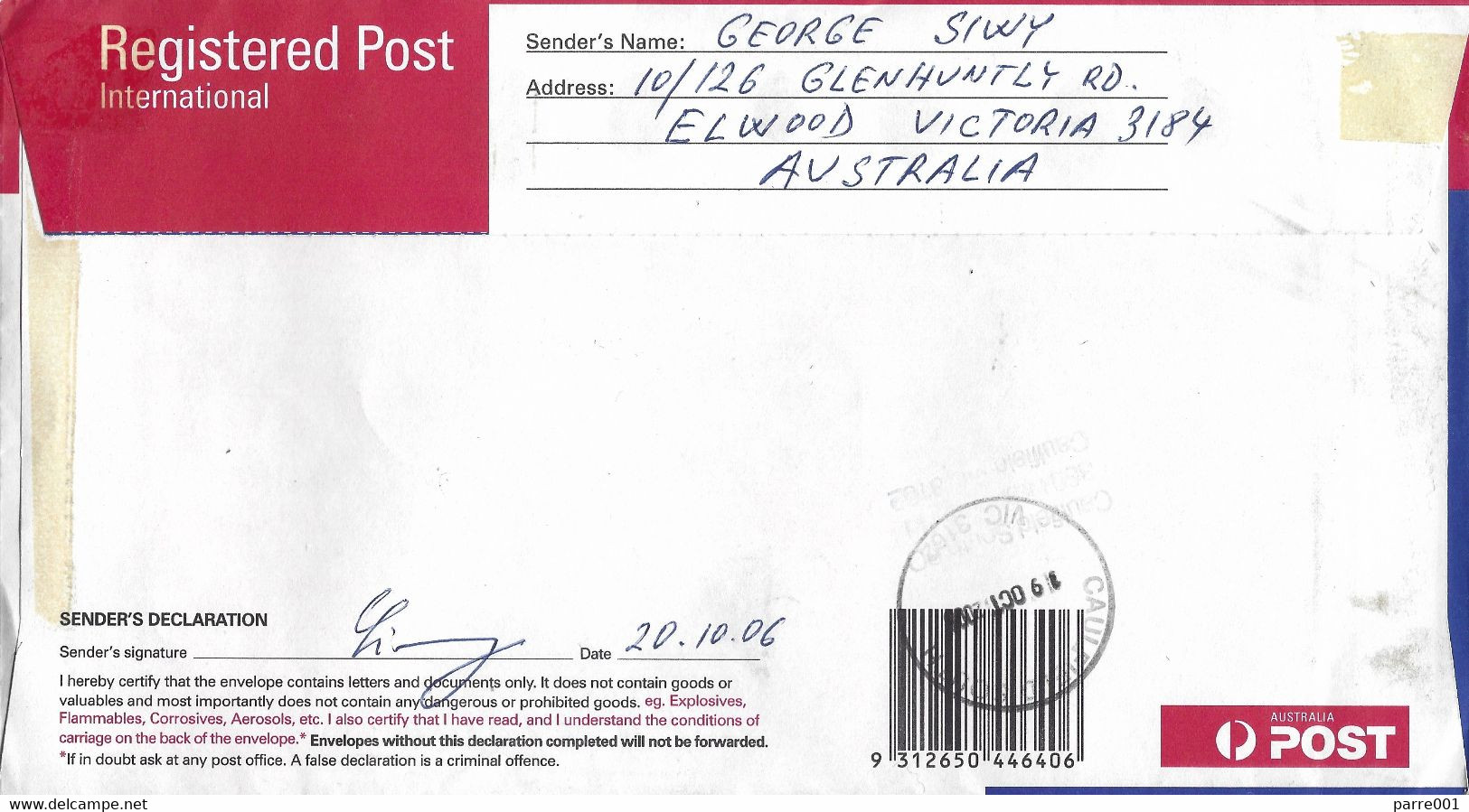 Australia 2006 Elwood World Cup Football Germany Royal Exhibition Building Registered Postal Stationary Cover - 2006 – Germany