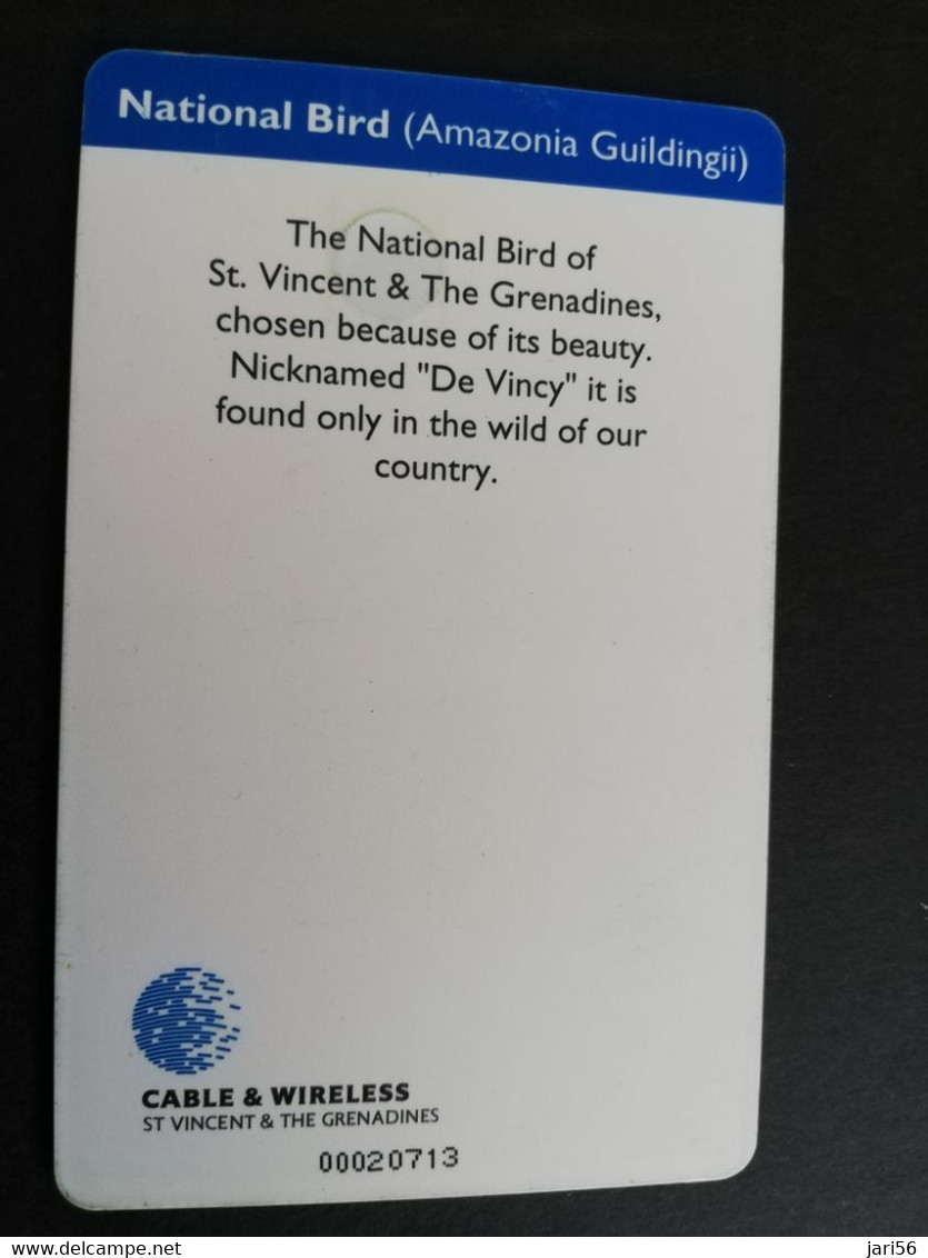 ST VINCENT & GRENADINES CHIPCARD   $20,- NATIONAL BIRD AMAZONIA     Fine Used Card  ** 5316** - St. Vincent & The Grenadines