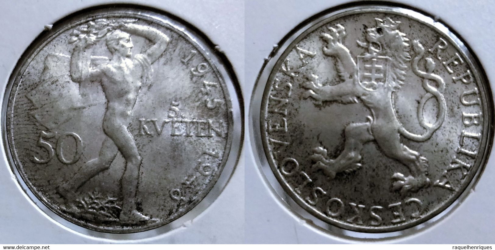 CZECHOSLOVAKIA 50 KORUN (1948) Km#25 SILVER (G#03-76) - Tschechoslowakei