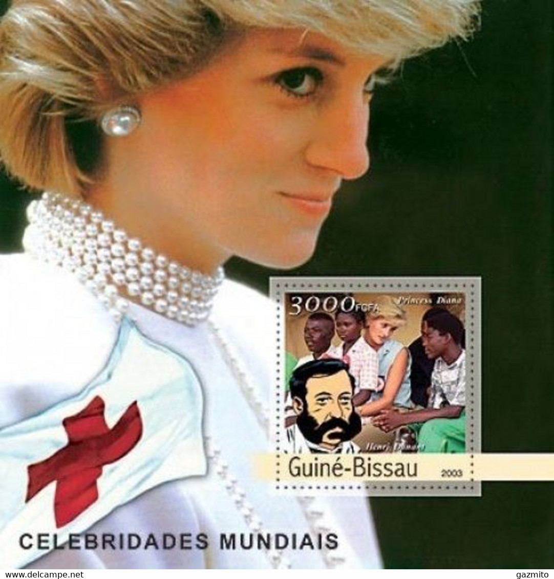 Guinea Bissau 2003, Celebrities, Diana, Dunant, BF - Henry Dunant