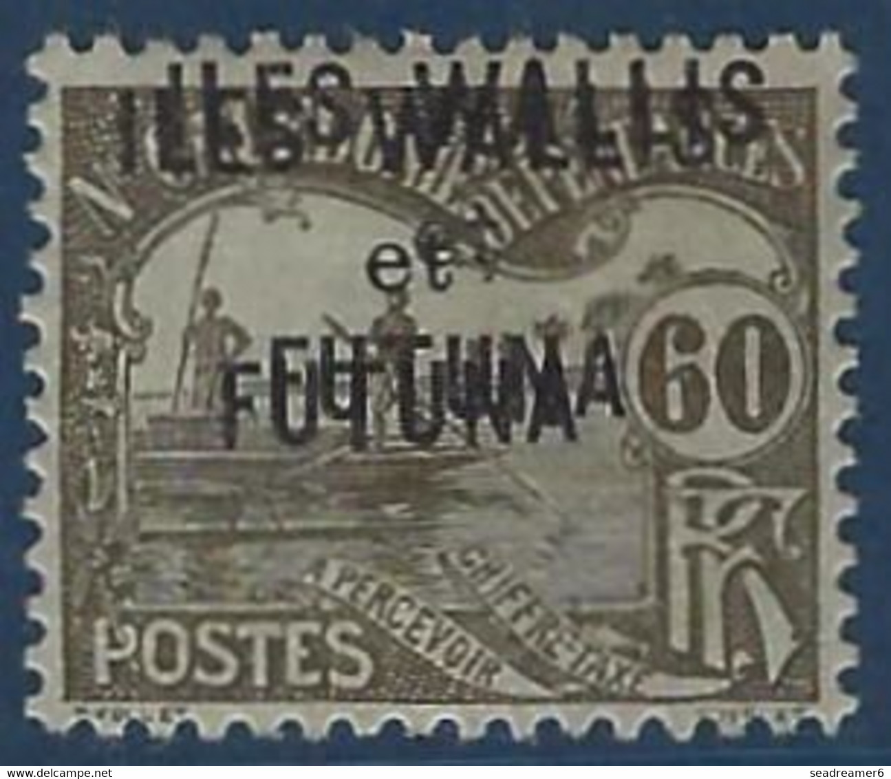 France Wallis & Futuna N°7a (  ) Sans Gomme Double Surcharge TTB Signé Calves - Timbres-taxe