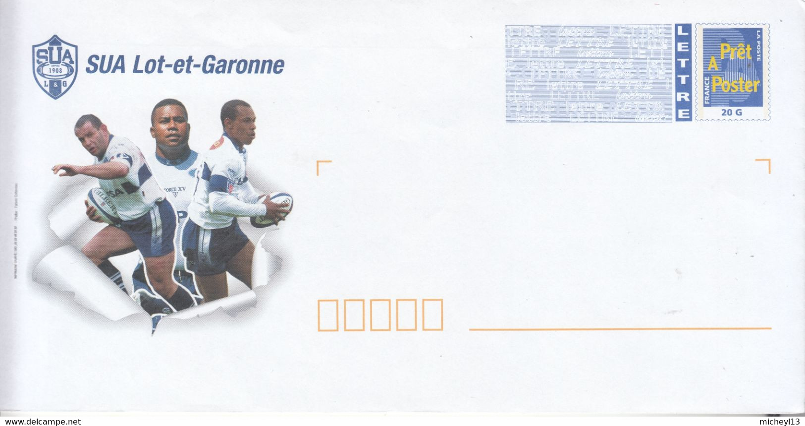 Prêt à Poster-Rugby-Equipe Du SUA -Agen-Lot Et Garonne - Prêts-à-poster:private Overprinting