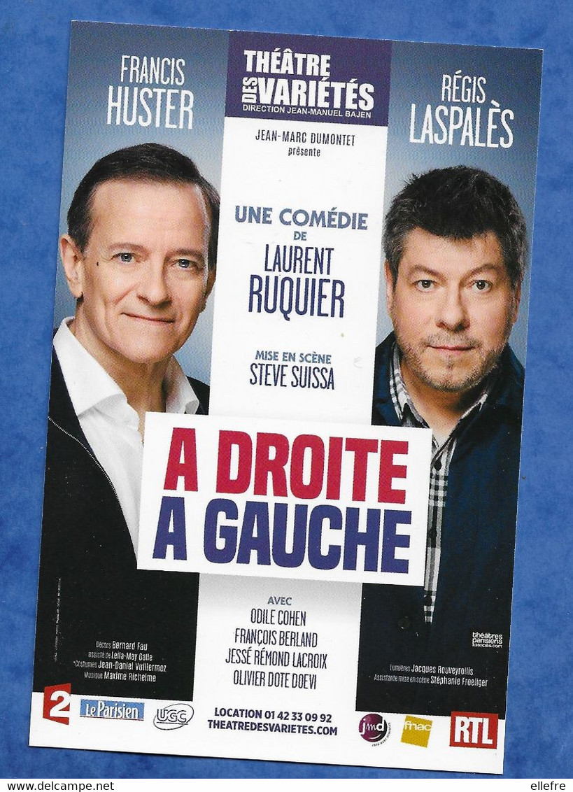 CPM Francis Huster Et Gérard Laspalès Théâtre Des Variétés Comédie De Laurent Ruquier Adroite à Gauche - Entertainers