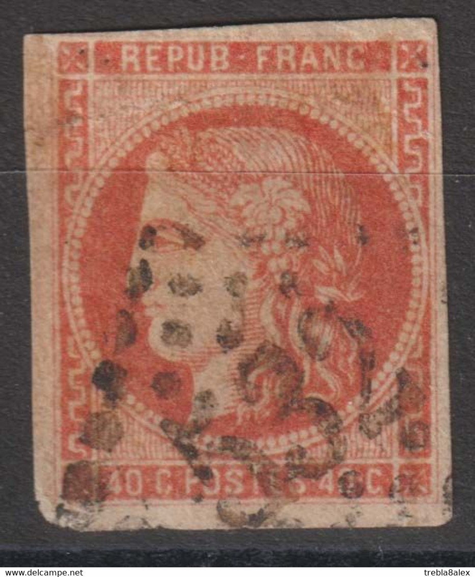 N°48, 40c Orange Oblitéré GC 532 - 1870 Emisión De Bordeaux