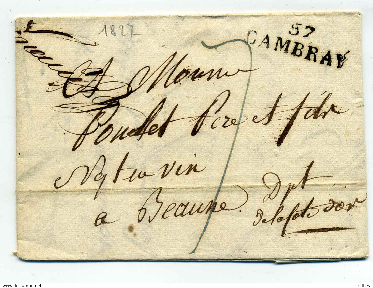 57 CAMBRAY /  Dept Du Nord  / 1827 / Pour La Maison Poulet à Beaune - 1801-1848: Precursors XIX