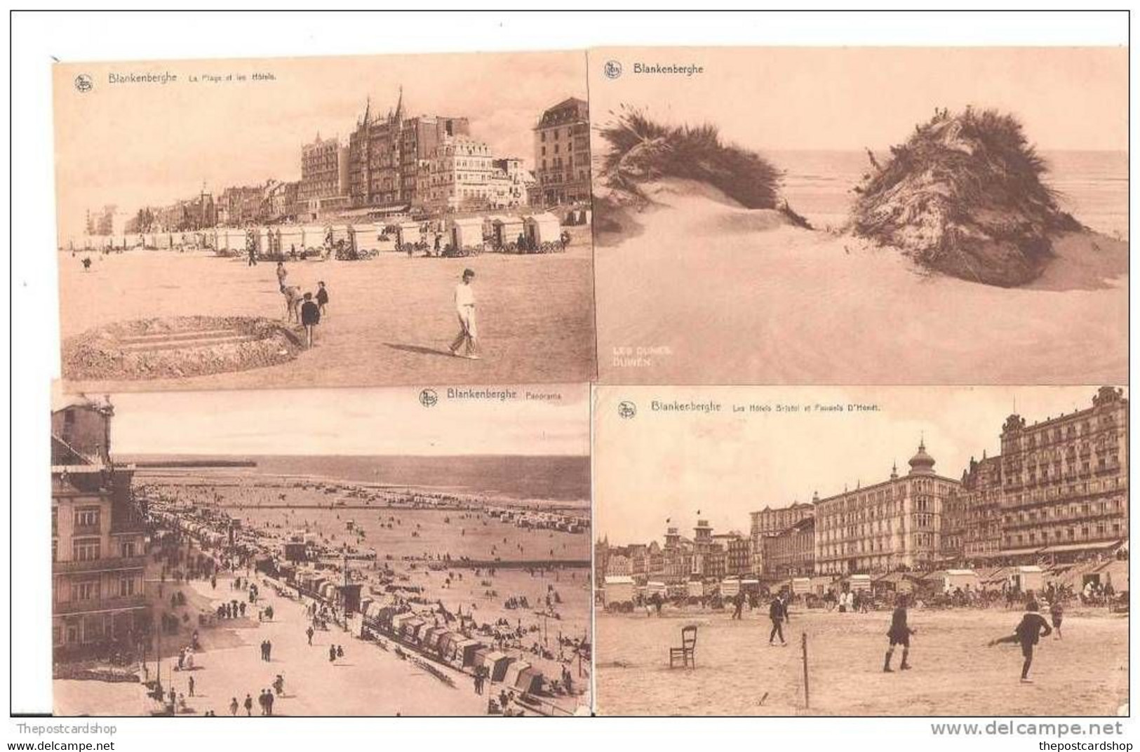 4 FOUR CPA BELGIQUE BLANKENBERGE POSTCARDS BELGIUM BELGE 2 USED WITH STAMPS - Blankenberge