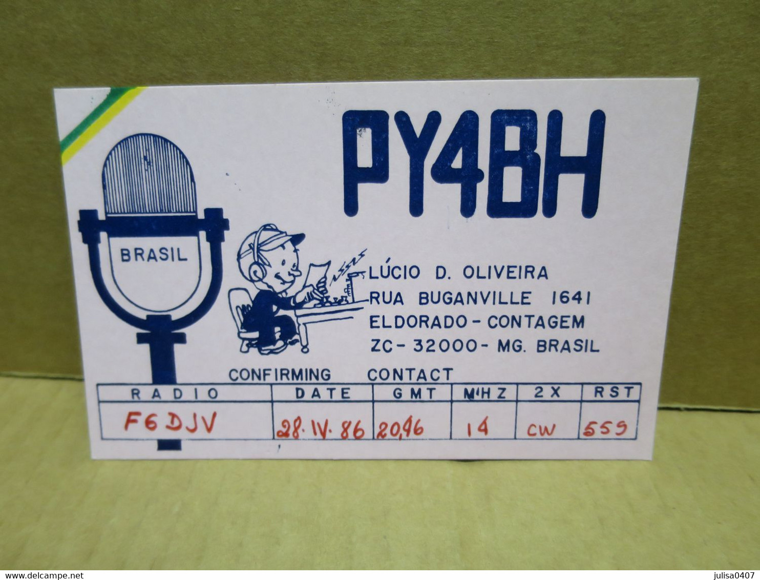 ELDORADO CONTAGEM (Brésil) Carte Radio Amateur - Sonstige