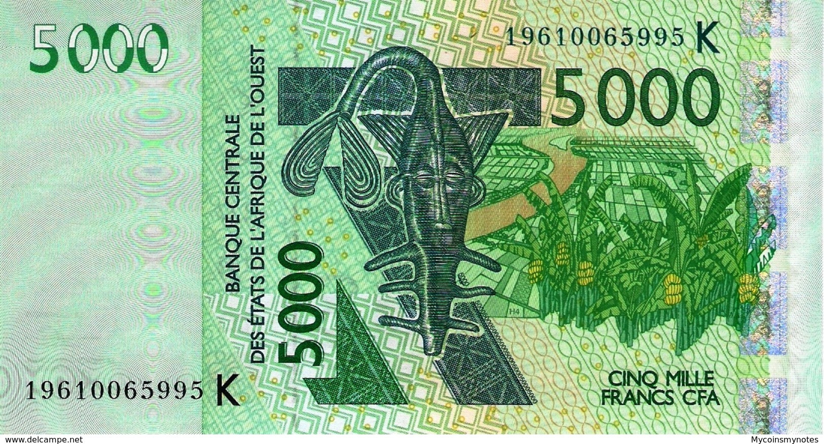 WEST AFRICAN STATES, Senegal,5000, 2019, Code K, P-NEW "Not Listed In Catalog", UNC - États D'Afrique De L'Ouest