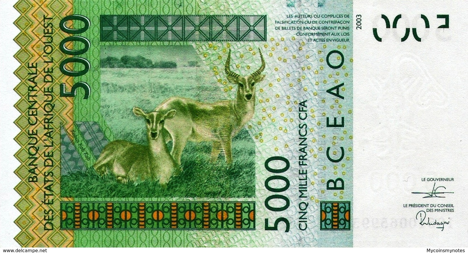 WEST AFRICAN STATES, Senegal,5000, 2019, Code K, P-NEW "Not Listed In Catalog", UNC - West African States