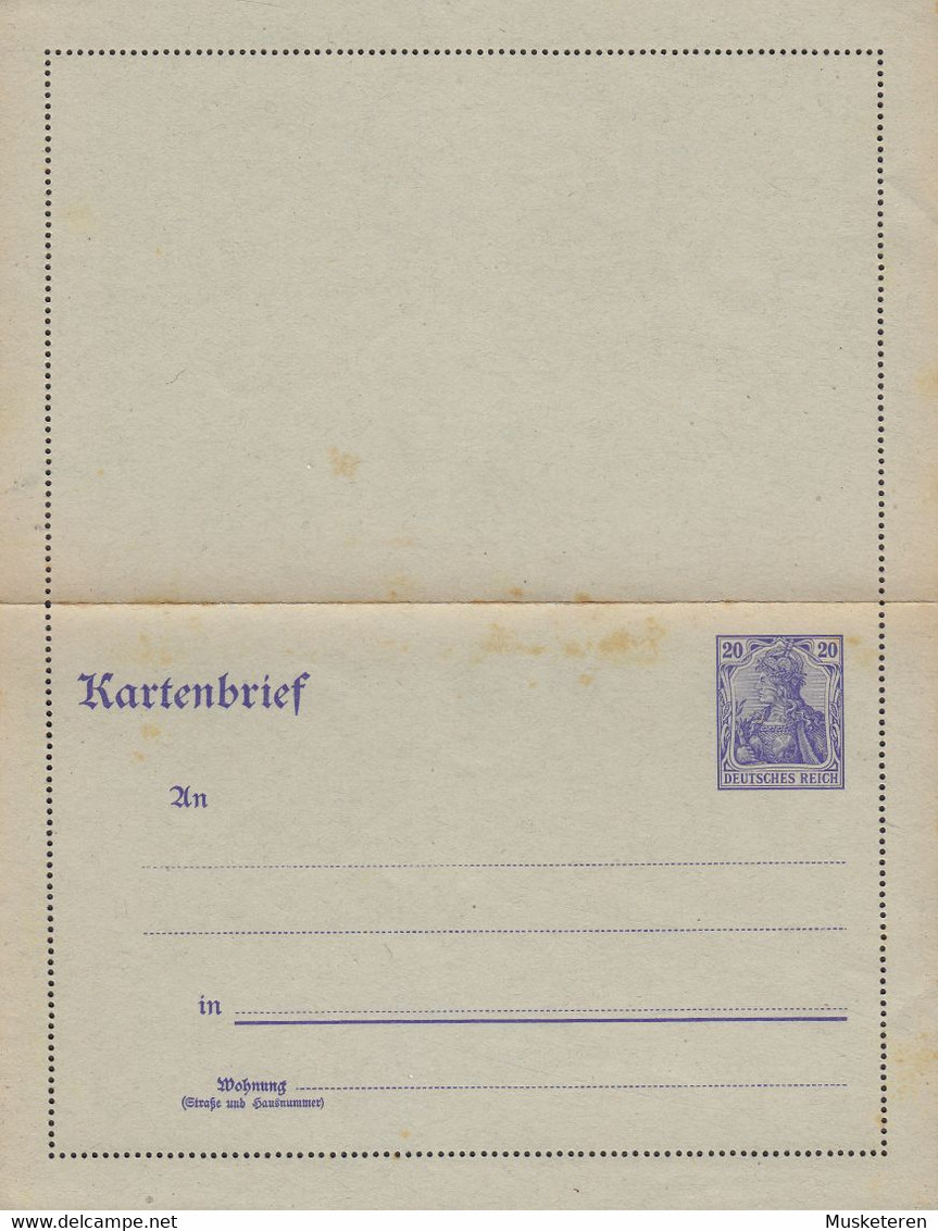 Deutsches Reich Postal Stationery Ganzsache Entier 20 Pf. Germania Kartenbrief - Sonstige & Ohne Zuordnung