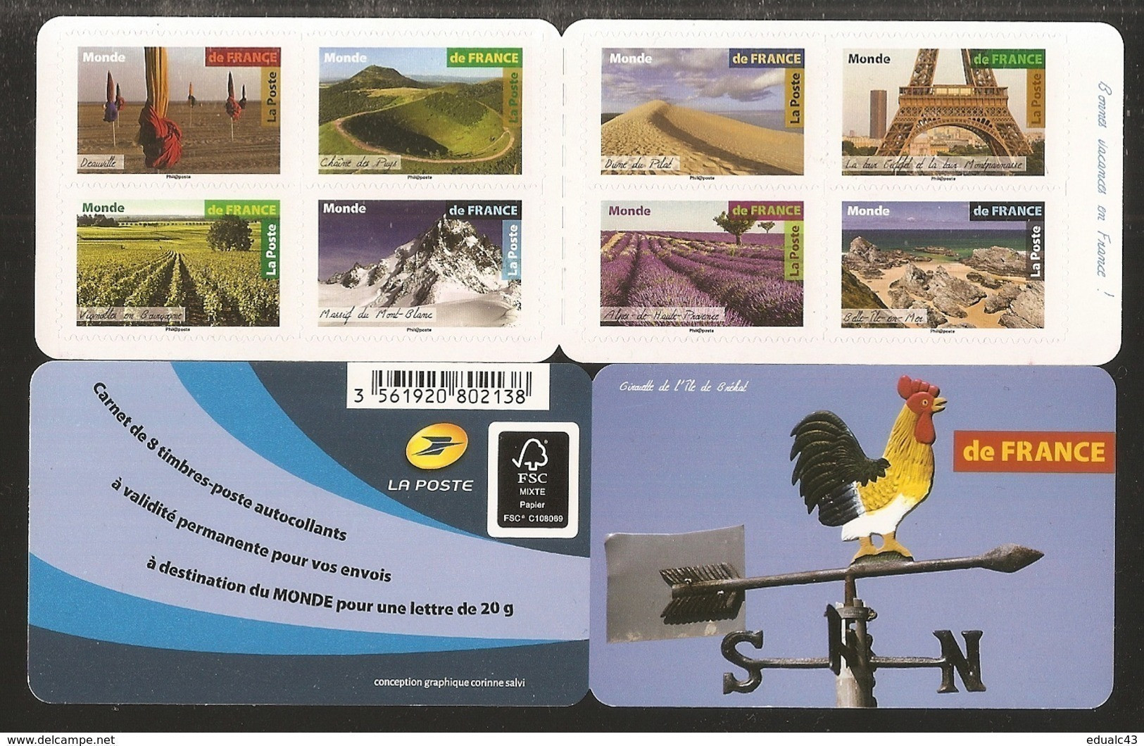 2018 Carnet Adhésif BC 1540 PAYSAGES De FRANCE  Neuf - LUXE ** NON Plié - Gedenkmarken