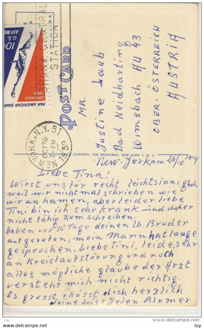 NEW YORK CITY - Rockefeller Center, Used 1959, US Air Mail - Orte & Plätze