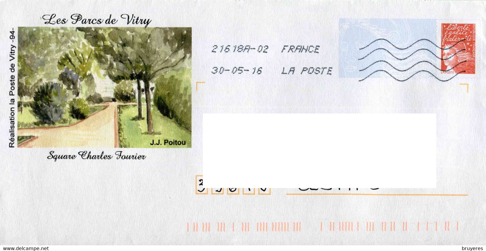 PAP Oblitéré Avec Timbre "LUQUET/LaPoste" Et Illust. "VITRY(94) - Square Charles Fourier" - Prêts-à-poster:  Autres (1995-...)